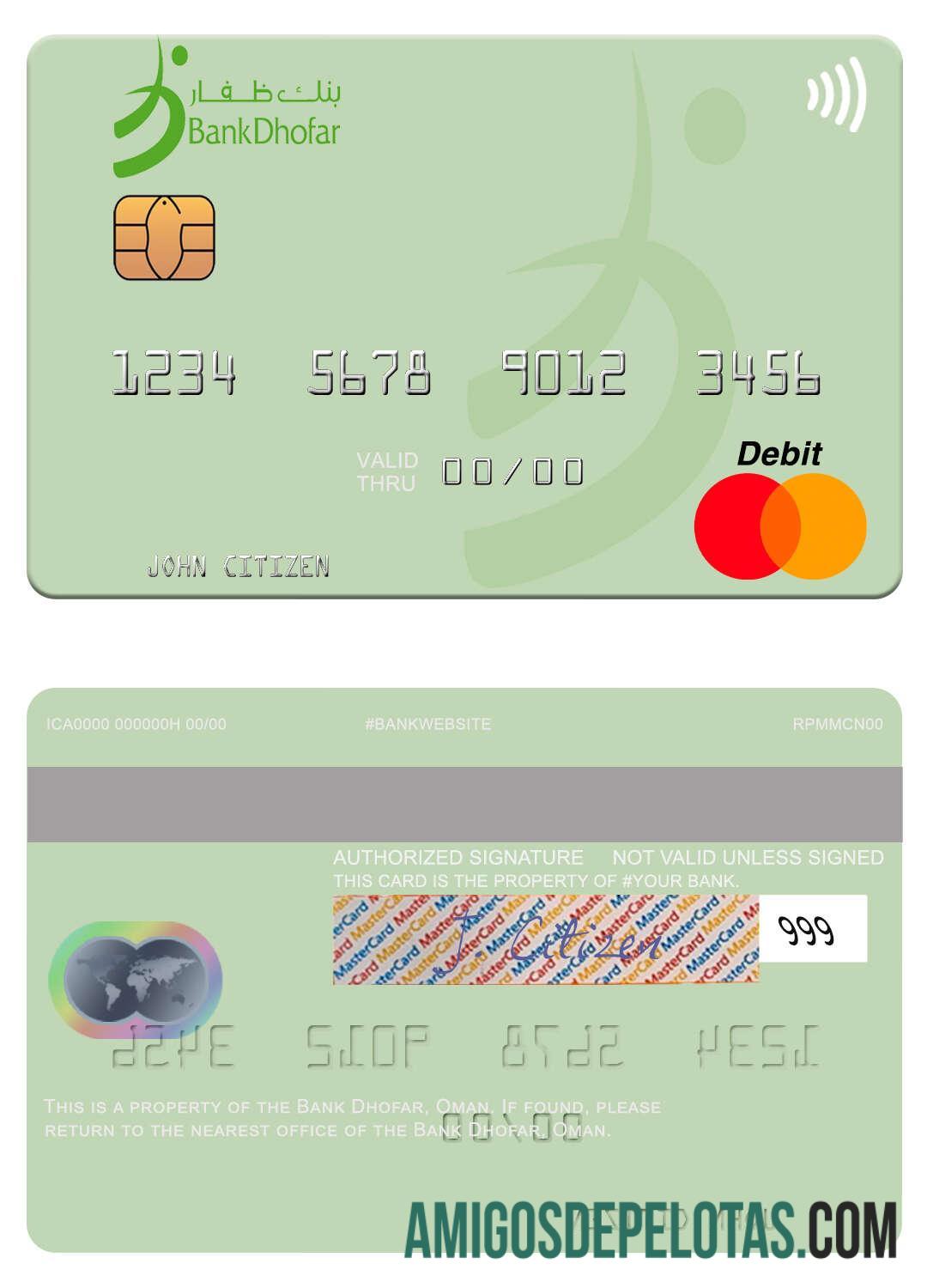 Oman Bank Dhofar Mastercard download for verification